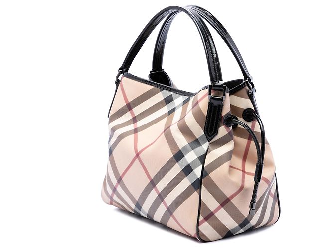 Burberry Beige Supernova Check Beschichtetes Canvas Bilmore Tote - vista 2