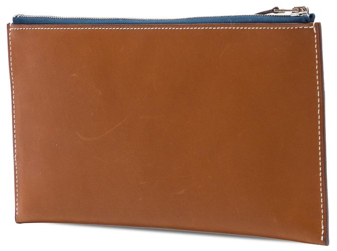 Pochette Rooroo in Barenia ed Epsom marrone Hermès - vista 2