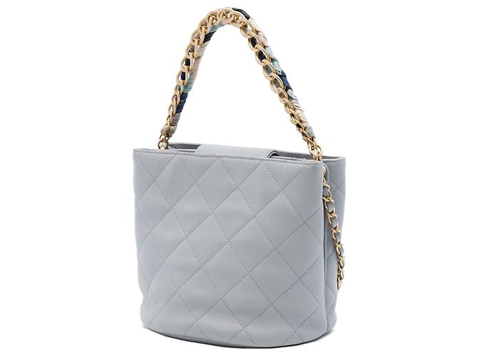 Borsa bucket Chanel Gray CC trapuntata Caviar con catena Marrone - vista 2