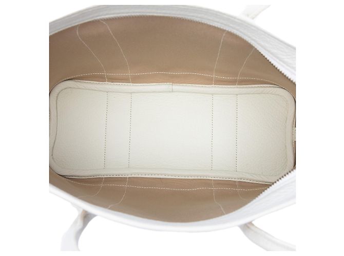 Hermès Garden Party Zip 30 in tela beige e Negonda - vista 4