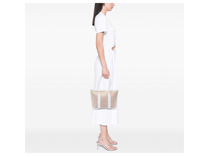 Hermès Garden Party Zip 30 in tela beige e Negonda - vista 6