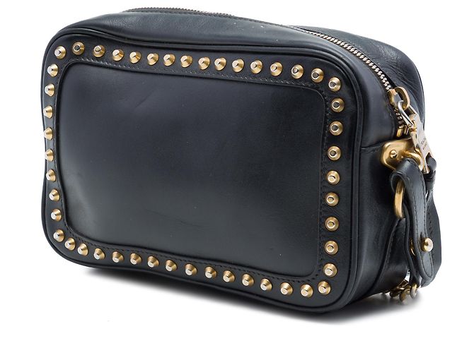 Borsa a tracolla Prada Black City Calf Studded Nero - vista 2
