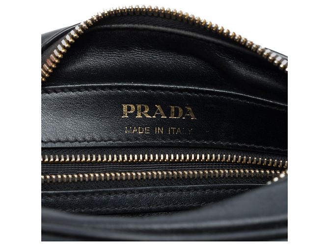 Borsa a tracolla Prada Black City Calf Studded Nero - vista 5