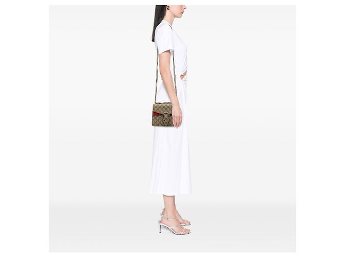 Gucci Beige Small GG Supreme Dionysus Crossbody - vista 6