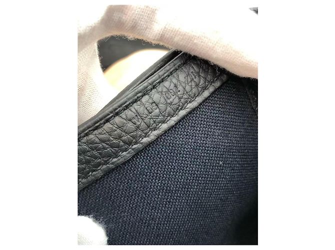 Borsa a tracolla Hermès Steve Light Junior Black Silver Buckle Togo Leather Messenger Bag Crossbody Nero - vista 8