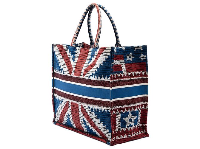 Book Tote Dior Blue Large Canvas French Flag - vista 2