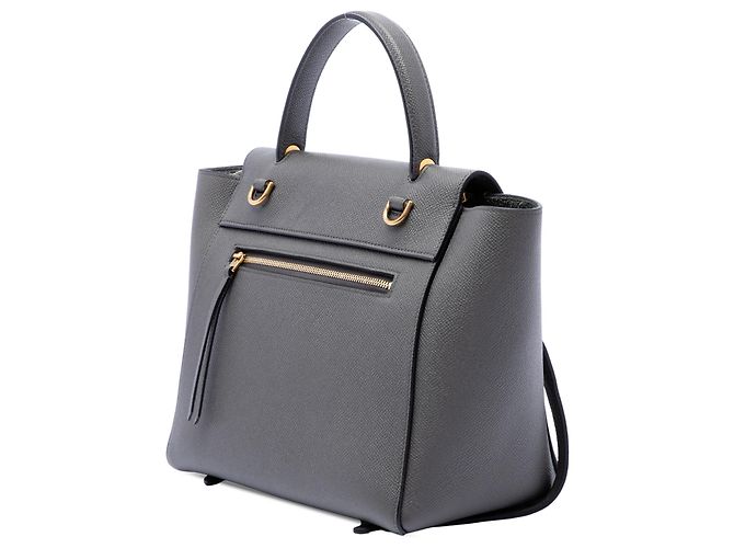 Belt Bag Céline Borsa Belt in pelle di vitello micro granulata grigia Celine Marrone - vista 2