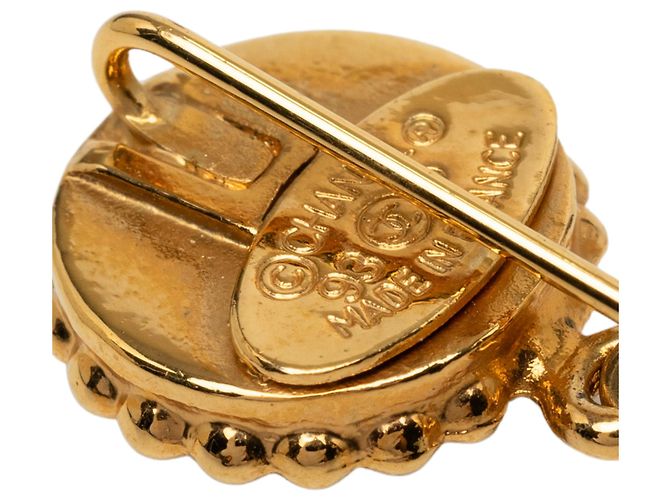Spilla Chanel Gold Gold Plated Clover Faux Pearl Drop D'oro - vista 3