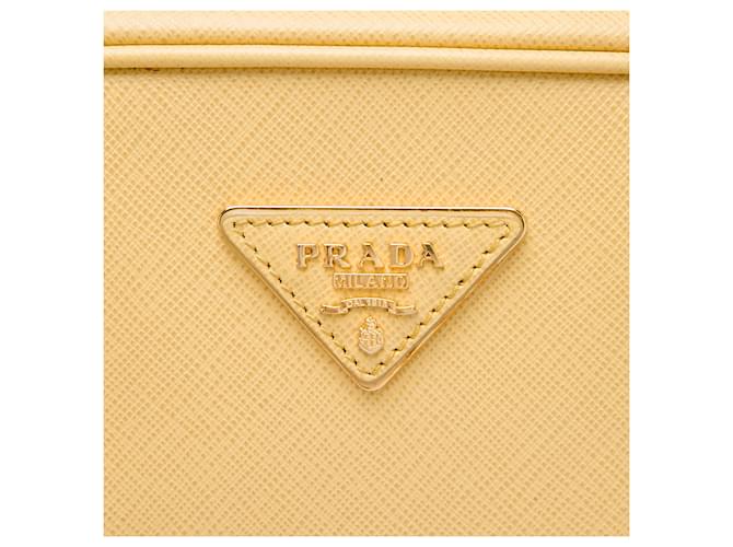 Borsa Prada Yellow Saffiano Lux Pyramid Frame Giallo - vista 5