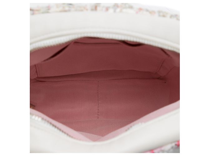 Borsa elegante Chanel in agnello trapuntato e tweed bianco - vista 4