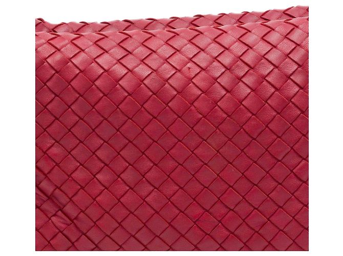 Borsa a tracolla Bottega Veneta in nappa rossa Intrecciato - vista 6