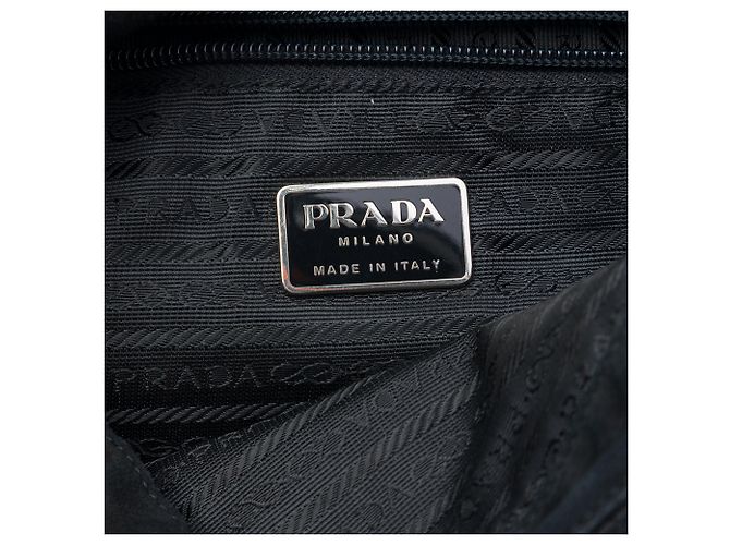 Borsa a tracolla in lana nera Prada Nero - vista 5