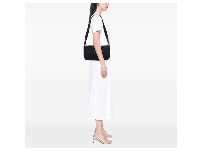 Borsa a tracolla in lana nera Prada Nero - vista 6