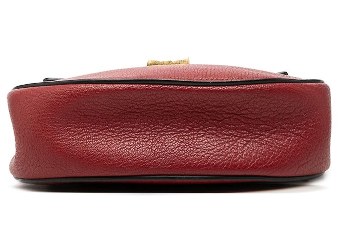 Chloé Drew Crossbody in pelle di vitello liscia e granulata rossa, piccola Rosso - vista 3
