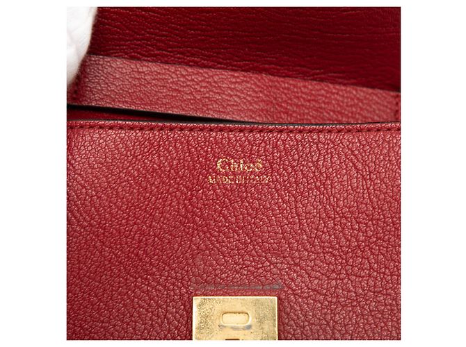 Chloé Drew Crossbody in pelle di vitello liscia e granulata rossa, piccola Rosso - vista 5