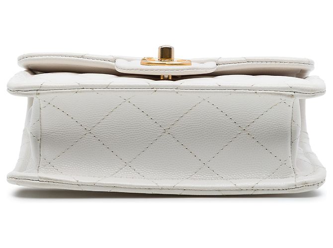 Chanel White Mini Quilted Caviar Sweet Flap Bianco - vista 3