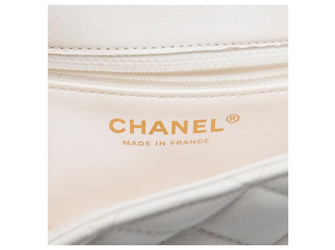 Chanel White Mini Quilted Caviar Sweet Flap Bianco - vista 5
