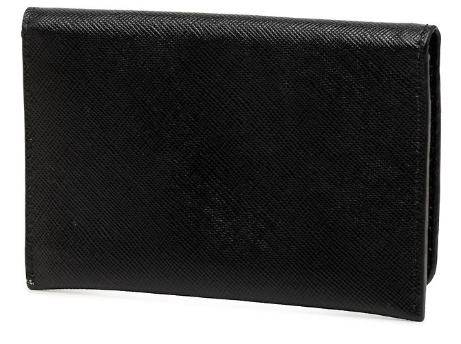 Prada Black Saffiano Bifold Kleine Geldbörse Schwarz - Ansicht 2