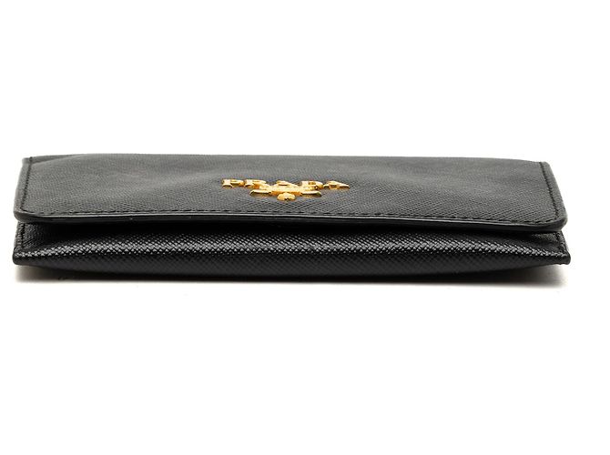 Prada Black Saffiano Bifold Kleine Geldbörse Schwarz - Ansicht 3