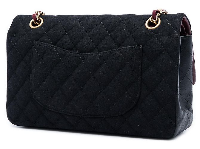 Chanel Black Paris Hamburg Medium Classic Jersey Coco Sailor Charms Double Flap Nero - vista 2