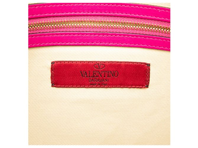 Clutch Rockstud in pelle grande rosa Valentino - vista 5