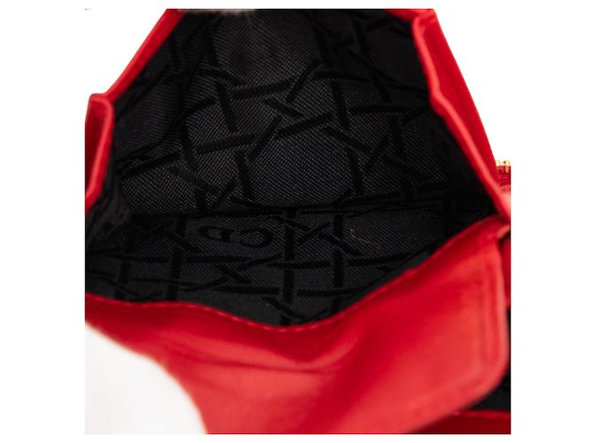 Portafoglio compatto Lady Dior Zip Around in agnello rosso cannage Dior - vista 4