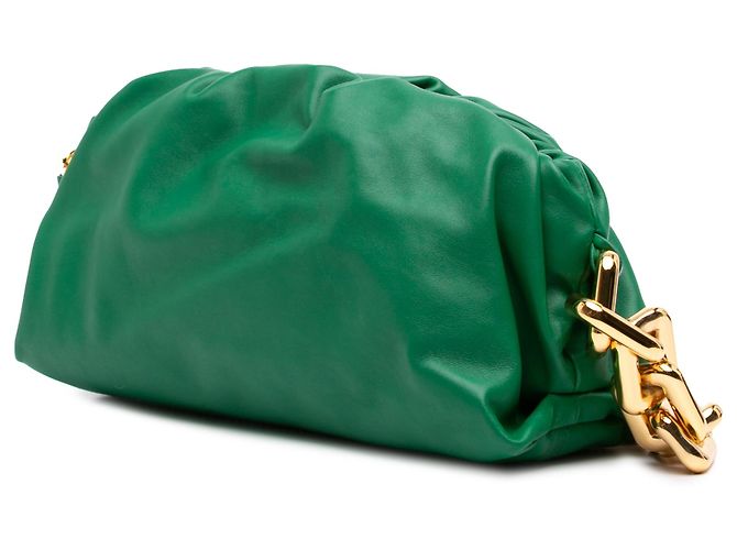 Pochette con catena in agnello verde Bottega Veneta - vista 2