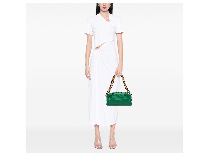 Pochette con catena in agnello verde Bottega Veneta - vista 6