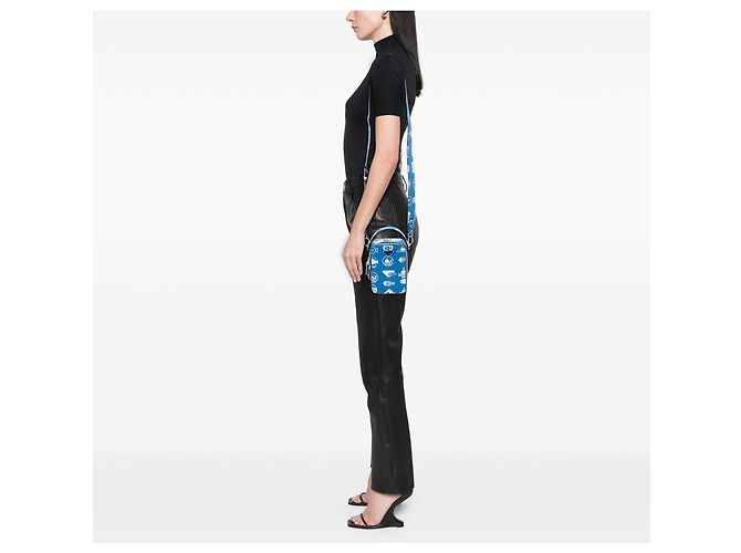 Prada Blue Saffiano Whale Brique Borsa a tracolla verticale - vista 6