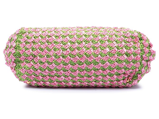 Tote in canapa di rafia rosa Prada - vista 3