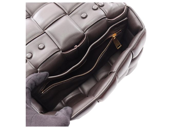 Borsa Bottega Veneta Marrone Nappa Intrecciato Padded Chain Cassette - vista 3