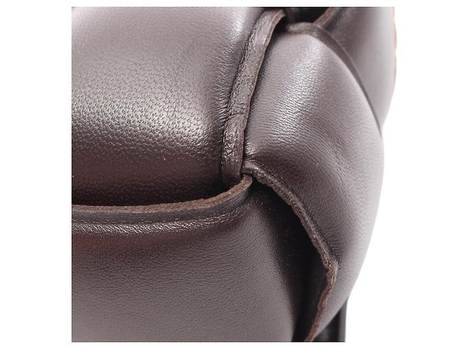 Borsa Bottega Veneta Marrone Nappa Intrecciato Padded Chain Cassette - vista 7