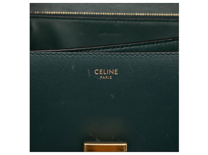 Céline Celine Green Medium Calfskin Classic Box Verde Verde oscuro - vista 6