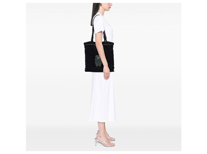 Tote Robot in tweed con decorazioni in resina nera Chanel Large Nero - vista 6