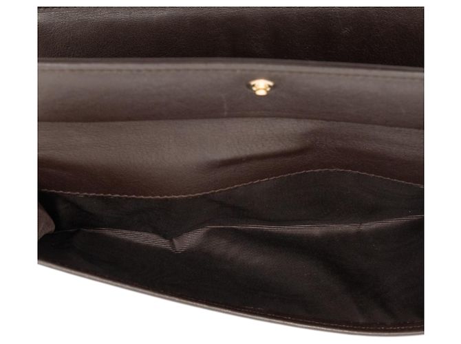 Cartera larga de lona GG marrón Gucci Castaño - vista 4