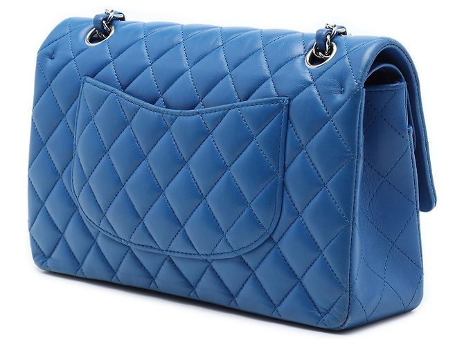 Chanel Blue Medium Classic Lambskin Double Flap Blau - Ansicht 2