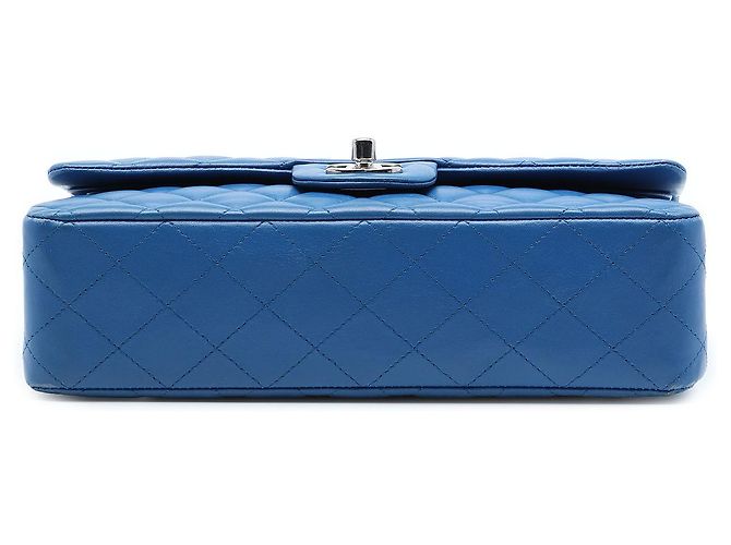 Chanel Blue Medium Classic Lambskin Double Flap Blau - Ansicht 3