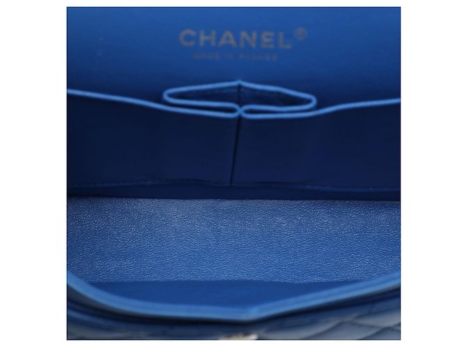 Chanel Blue Medium Classic Lambskin Double Flap Blau - Ansicht 4