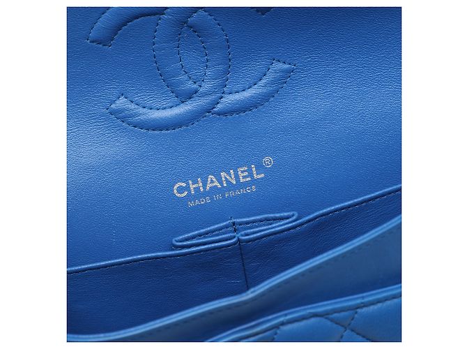 Chanel Blue Medium Classic Lambskin Double Flap Blau - Ansicht 5