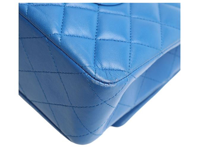 Chanel Blue Medium Classic Lambskin Double Flap Blau - Ansicht 6
