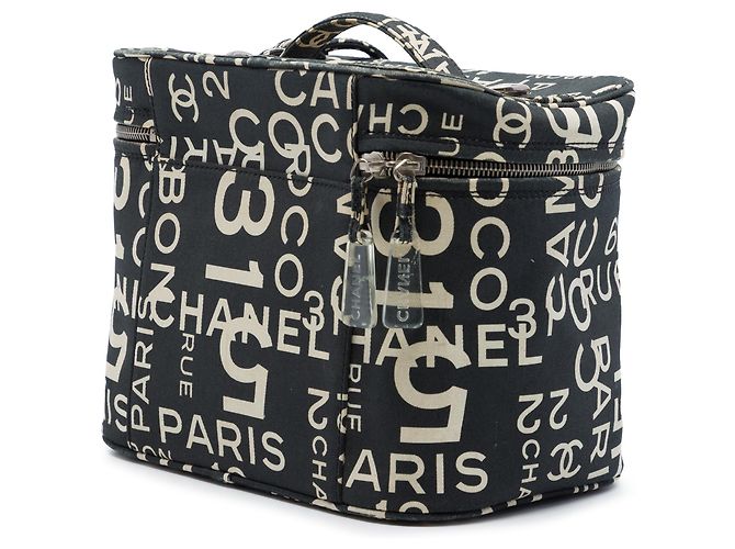 Vanity Beauty Case Chanel Black By the Sea Line Coco Print Canvas Nero - vista 2