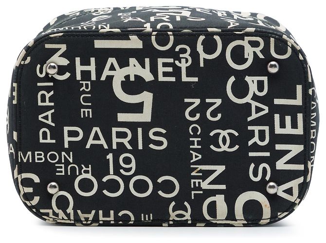 Vanity Beauty Case Chanel Black By the Sea Line Coco Print Canvas Nero - vista 3