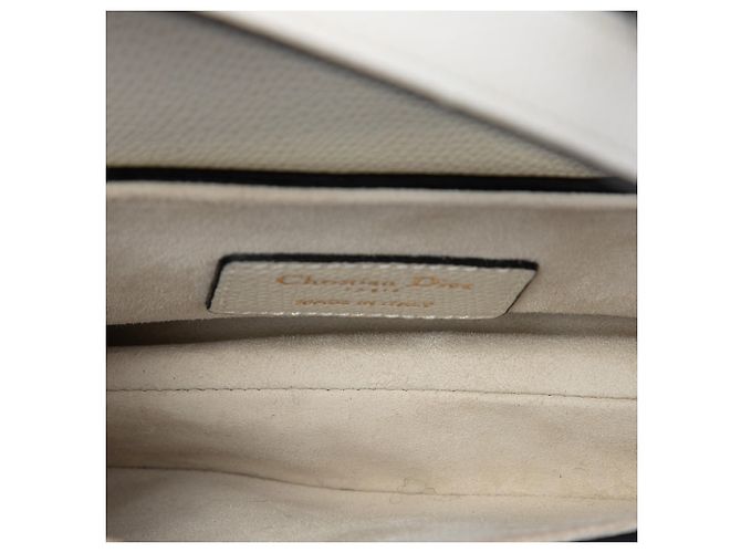 Borsa Saddle Dior bianca in pelle di vitello granulata Bianco - vista 4