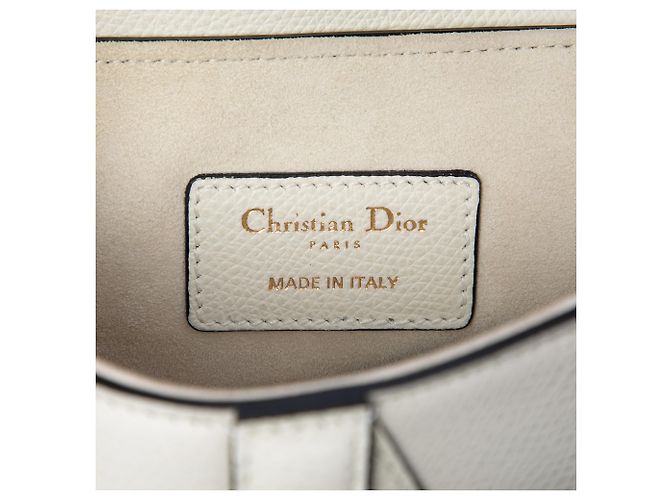 Borsa Saddle Dior bianca in pelle di vitello granulata Bianco - vista 5