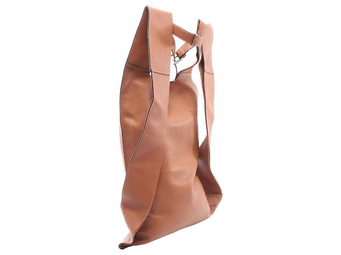 LOEWE Anagram Leder Shopper Rucksack Braun - Ansicht 2