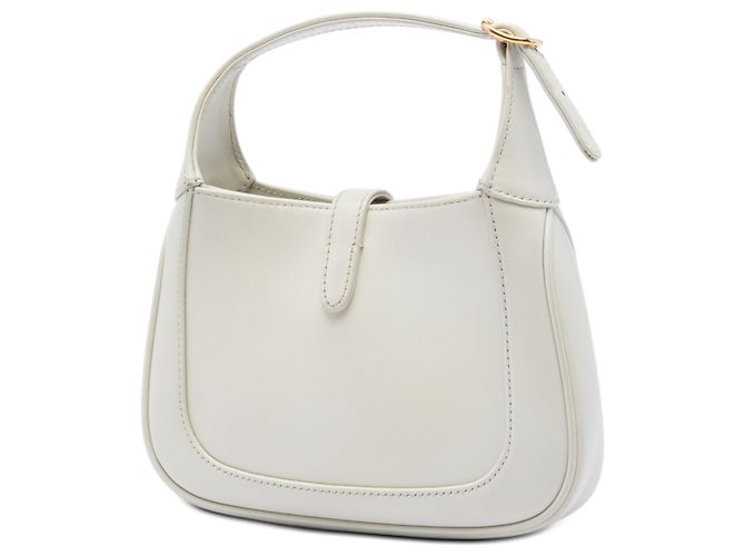 Gucci Borsa a tracolla Jackie 1961 in pelle di vitello bianca mini Bianco Crudo - vista 2