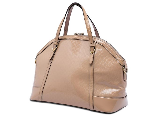 Borsa Gucci Beige Large Microguccissima Patent Nice Dome - vista 2