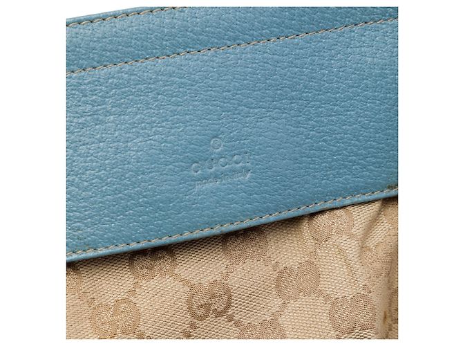Borsa a tracolla Gucci Beige GG Canvas Web Double Pocket - vista 5