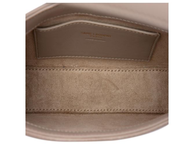 Saint Laurent Borsa mini Le 5 a 7 in pelle liscia marrone Beige - vista 4