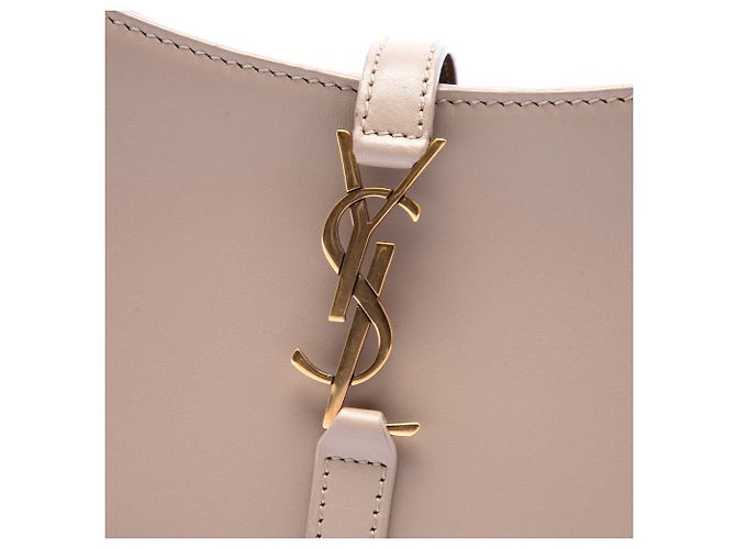 Saint Laurent Borsa mini Le 5 a 7 in pelle liscia marrone Beige - vista 5